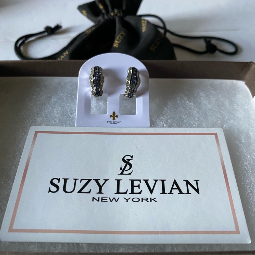Levian Blue and Silver Earrings